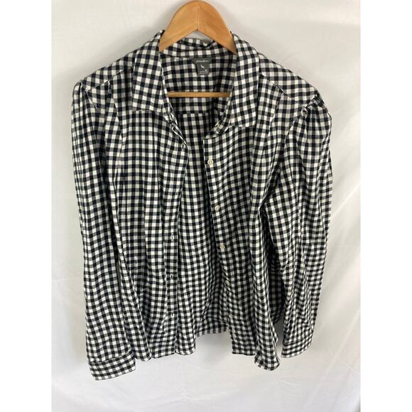 Eddie Bauer Gingham Black White Flannel Shirt size XL - Picture 1 of 3
